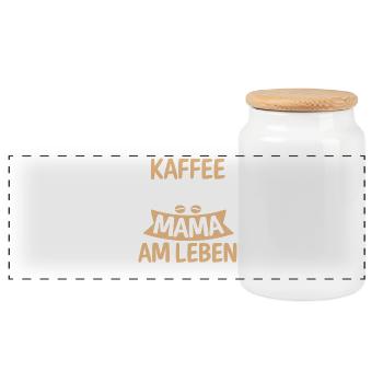 Kaffee Kaffeeliebhaber Mutter Mama - Panorama Keksdose mit Holzdeckel - Weiß - Vorne