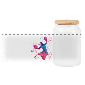 Cheerleader Cheer Mom Cheerleading - Panoramic Cookie Jar with Wooden Lid - white - Front