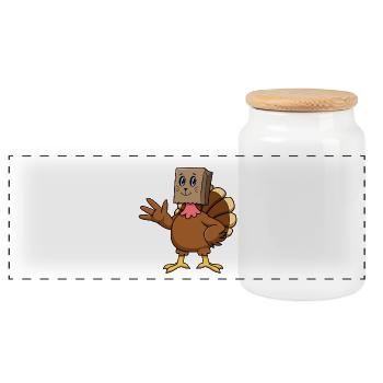 Graphique de Thanksgiving de Miaou Miaou Dinde Chat - Boîte à biscuits avec couvercle en bois - blanc - Devant