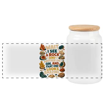 Drôle, attends, je vois un rockhound géologue rocheux - Boîte à biscuits avec couvercle en bois - blanc - Devant