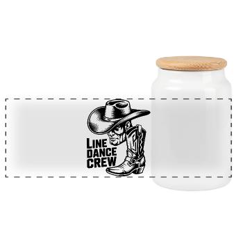 Line Dance Crew - Panoramic Cookie Jar with Wooden Lid - white - Front