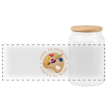 Artist Painter Graphic Born To Drawing Art Gifts - Panoramic Cookie Jar with Wooden Lid - white - Front