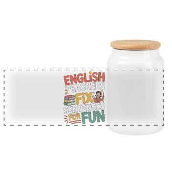 ESL Teacher English Teachers Fix Language Educator - Panorama Keksdose mit Holzdeckel - Weiß - Vorne