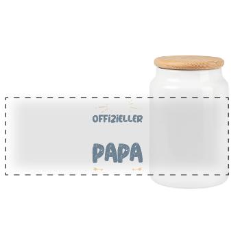 Offizieller Kangal Papa - Panorama Keksdose mit Holzdeckel - Weiß - Vorne