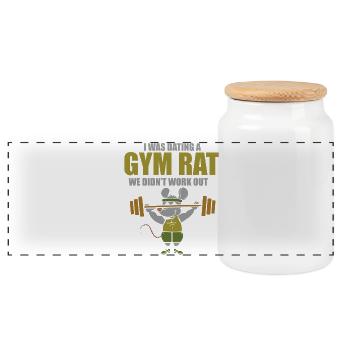 Rat, house rat, rat owner, rat lover - Panoramic Cookie Jar with Wooden Lid - white - Front