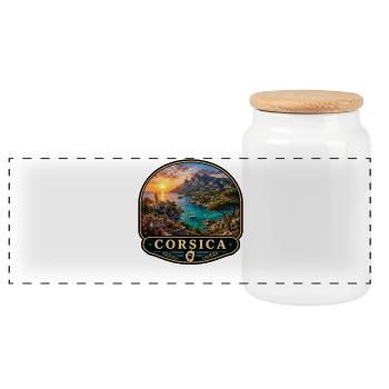 Korsika Insel der Schönheit Mediterran Frankreich  - Panorama Keksdose mit Holzdeckel - Weiß - Vorne