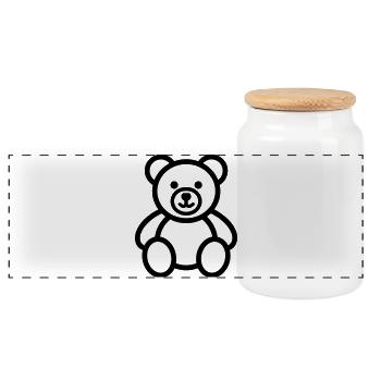 ours - Boîte à biscuits avec couvercle en bois - blanc - Devant