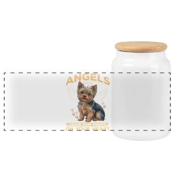 Yorkshire Terrier Yorkie Dog Breed - Panorama Keksdose mit Holzdeckel - Weiß - Vorne