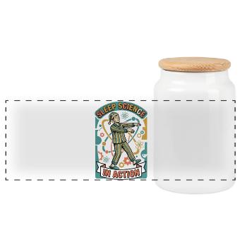 Recherche sur le sommeil active | Somnambulisme - Boîte à biscuits avec couvercle en bois - blanc - Devant