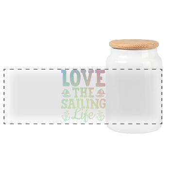 Love The Sailing Life Captain Sail Sailor - Panoramic Cookie Jar with Wooden Lid - white - Front