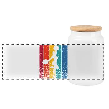 Cheerleader Cheer Mom Cheerleading - Panoramic Cookie Jar with Wooden Lid - white - Front