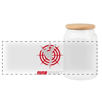 Emblème d’impact de combat MMA - Boîte à biscuits avec couvercle en bois - blanc - Devant