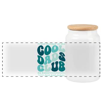 Club des papas cool - Cadeau de la fête des pères des papas - Boîte à biscuits avec couvercle en bois - blanc - Devant