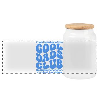 Club des papas cool - Cadeau de la fête des pères des papas - Boîte à biscuits avec couvercle en bois - blanc - Devant