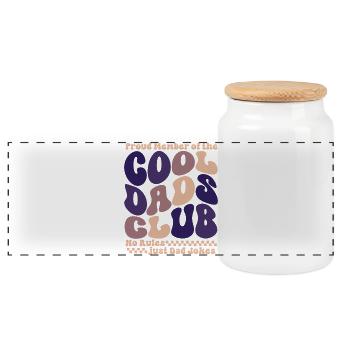 Cool Dads Club - Papa Vatertag Geschenk - Panorama Keksdose mit Holzdeckel - Weiß - Vorne