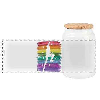 Bloc de bloc de Boulderer - Boîte à biscuits avec couvercle en bois - blanc - Devant