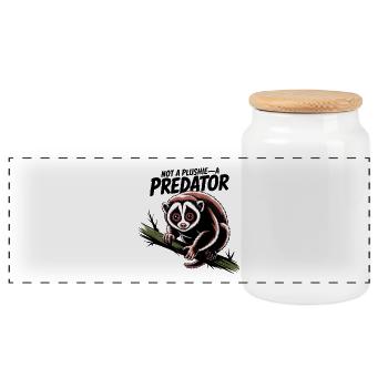 Not a Plush Toy | Plum Lobi Predator - Panoramic Cookie Jar with Wooden Lid - white - Front