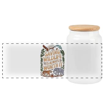 Wildlife Vet Saving Wildlife Is Always Animal Care - Panoramic Cookie Jar with Wooden Lid - white - Front