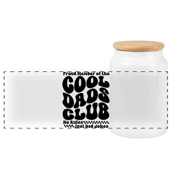 Club des papas cool - Cadeau de la fête des pères des papas - Boîte à biscuits avec couvercle en bois - blanc - Devant