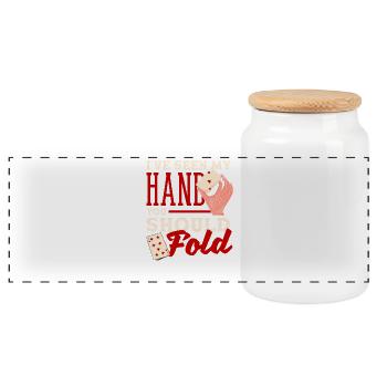 Vous devriez vous adapter au jeu de cartes Texas Holdem - Boîte à biscuits avec couvercle en bois - blanc - Devant