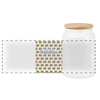 Fischbrötchen mit Matjes oder Bismarckhering - Panorama Keksdose mit Holzdeckel - Weiß - Vorne