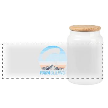 Paragliding Vintage Gleitschirmfliegen Design - Panorama Keksdose mit Holzdeckel - Weiß - Vorne