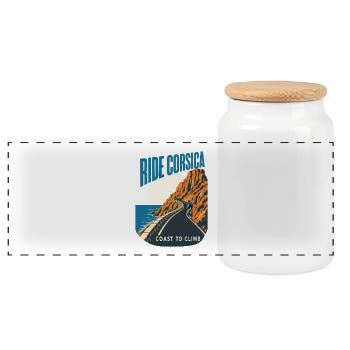 Roulez Corsica Road Cycling Coast pour escalader l’île de Ro - Boîte à biscuits avec couvercle en bois - blanc - Devant