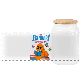 Rat de bibliothèque légendaire, le héros de la lecture - Boîte à biscuits avec couvercle en bois - blanc - Devant