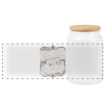 La créativité du graphiste ne peut pas être un artiste visuel - Boîte à biscuits avec couvercle en bois - blanc - Devant