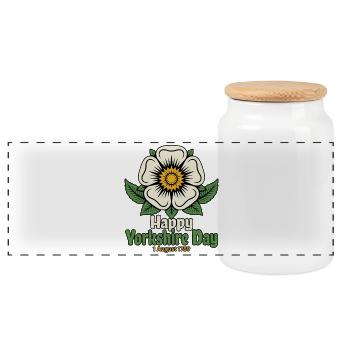 Joyeuse Journée du Yorkshire 1er août 1759 Rose Blanche - Boîte à biscuits avec couvercle en bois - blanc - Devant