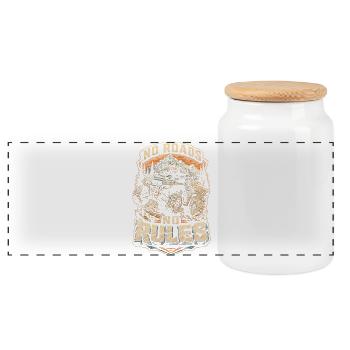 ATV Quad Driving Quad Quad Riders No Roads no Rules - Panoramic Cookie Jar with Wooden Lid - white - Front
