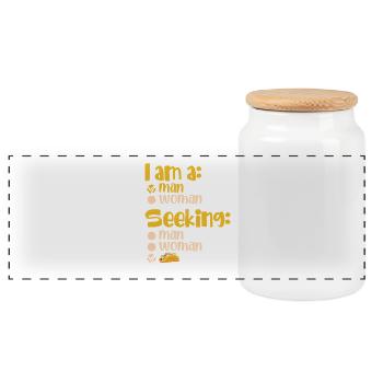 Taco Mother Woman Ladies - Panoramic Cookie Jar with Wooden Lid - white - Front