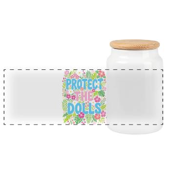 Mois de la Fierté LGBTQ - Protégez les poupées - Boîte à biscuits avec couvercle en bois - blanc - Devant