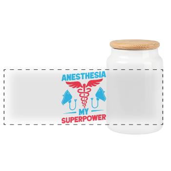 Anesthésiste Mon superpouvoir Anesthésie - Boîte à biscuits avec couvercle en bois - blanc - Devant