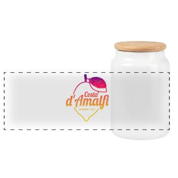 Costa d'Amalfi und Zitrone Italien Vintage Design - Panorama Keksdose mit Holzdeckel - Weiß - Vorne