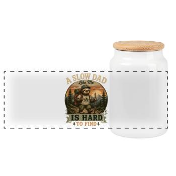 Un père lent comme moi est difficile à trouver pour le club de randonnée paresseuse - Boîte à biscuits avec couvercle en bois - blanc - Devant