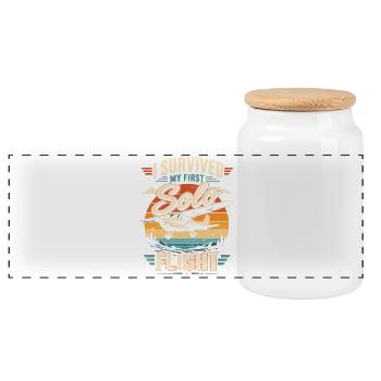 J’ai survécu à mon premier vol solo - Boîte à biscuits avec couvercle en bois - blanc - Devant