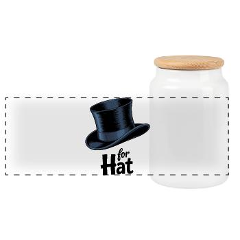 Graphisme magique haut-de-forme - Boîte à biscuits avec couvercle en bois - blanc - Devant