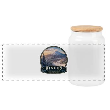 Fantastique Ski Vacances Niseko Japon Snowboard - Boîte à biscuits avec couvercle en bois - blanc - Devant