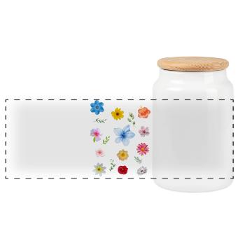 Le printemps arrive - Boîte à biscuits avec couvercle en bois - blanc - Devant