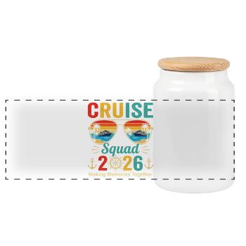Cruise Squad 2026 Créer des souvenirs - Boîte à biscuits avec couvercle en bois - blanc - Devant