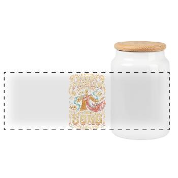 Bollywood Every Problem Needs A Song - Panoramic Cookie Jar with Wooden Lid - white - Front