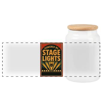 Powered by Spotlight | Theatre Stage - Panoramic Cookie Jar with Wooden Lid - white - Front