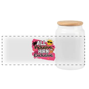 T-shirt drôle de Majorque, filles de fête rose néon - Boîte à biscuits avec couvercle en bois - blanc - Devant