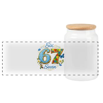 67th Birthday Awesome Since 1959 Legend Born D - Panoramic Cookie Jar with Wooden Lid - white - Front