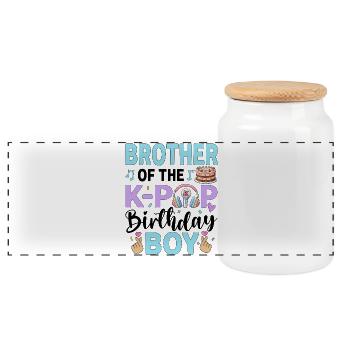 Brother of The K-Pop Birthday Boy - Panorama Keksdose mit Holzdeckel - Weiß - Vorne