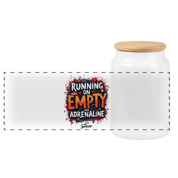 Courir vers le vide et l’adrénaline - Boîte à biscuits avec couvercle en bois - blanc - Devant