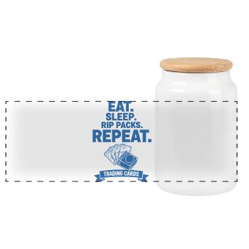 Eat Sleep Rip Packs Repeat Trading Cards Booster - Panoramic Cookie Jar with Wooden Lid - white - Front