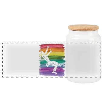 Bloc de bloc de Boulderer - Boîte à biscuits avec couvercle en bois - blanc - Devant