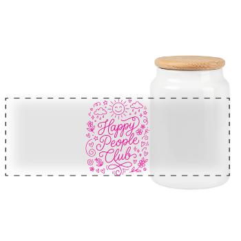 Club des Gens Heureux - Boîte à biscuits avec couvercle en bois - blanc - Devant